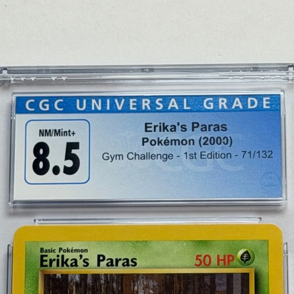 Pokemon Erika's Paras 71/132 1st Ed CGC 8.5 NM/Mint+ TCG 2000 Gym Challenge WotC